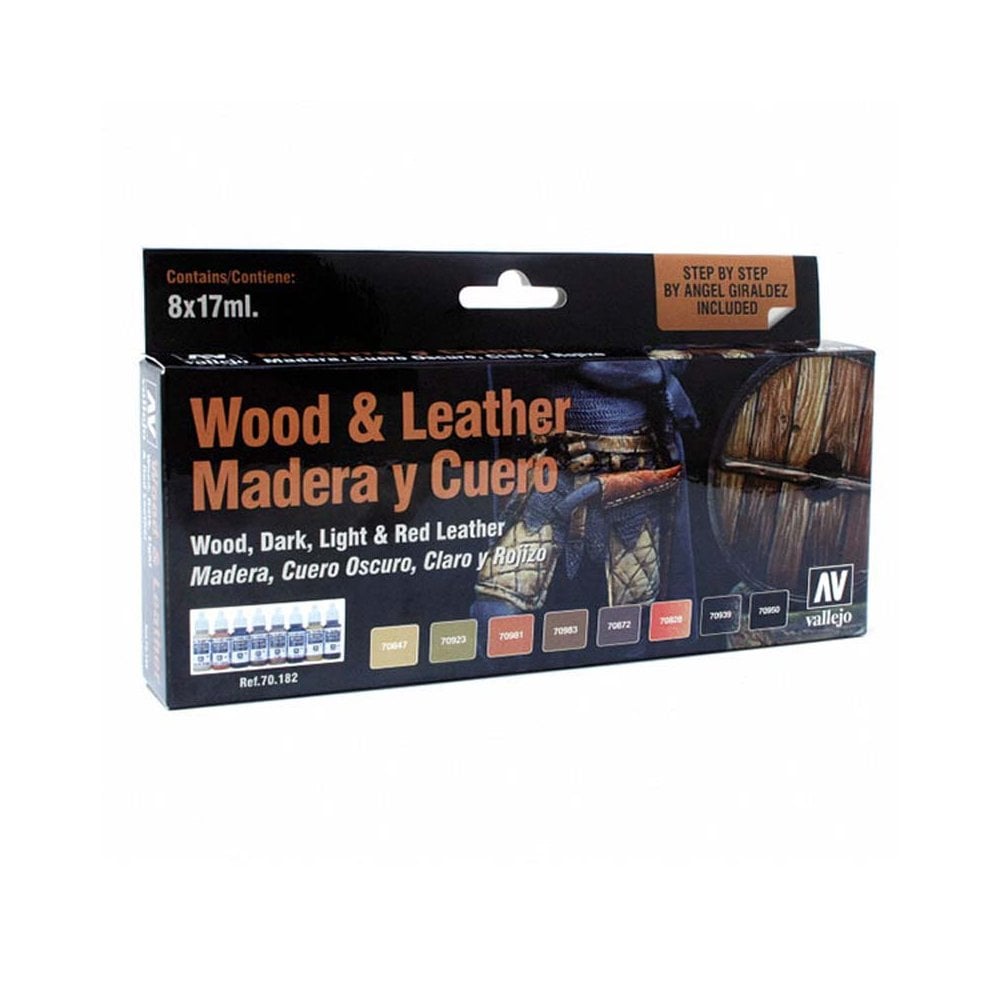 Vallejo Model Color Set - Wood & Leather (x8) paint set