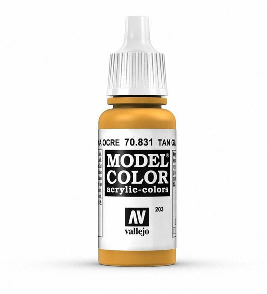 Vallejo Model Color Model Color - Tan Glaze matt acrylic paint dropper bottle