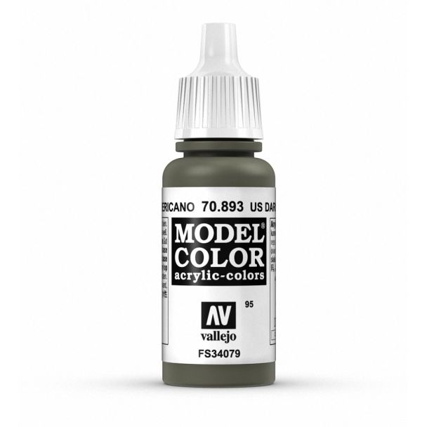 Vallejo Model Color Model Color - US Dark Green matt acrylic paint dropper bottle