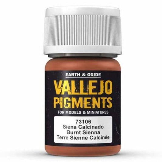 Vallejo Pigments Pigments - Burnt Sienna weathering pigment jar