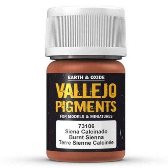 Vallejo Pigments Pigments - Burnt Sienna weathering pigment jar