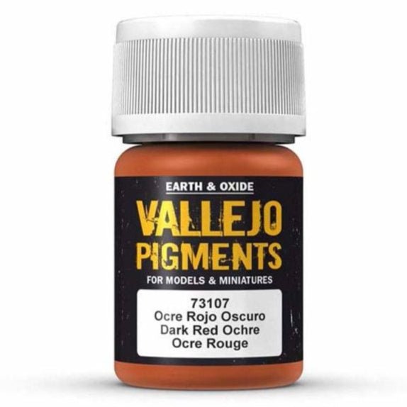 Vallejo Pigments Pigments - Dark Red Ocre weathering pigment jar