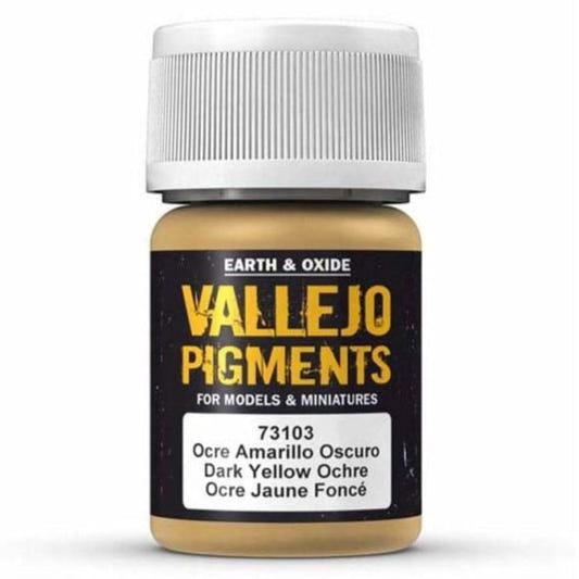 Vallejo Pigments Pigments - Dark Yellow Ocre weathering pigment jar