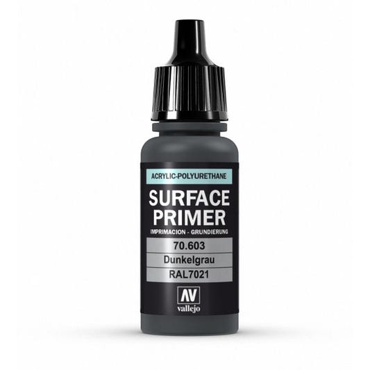 Vallejo Surface Primer Polyurethane - Primer German Panzer Grey (RAL 7021) 17ml bottle