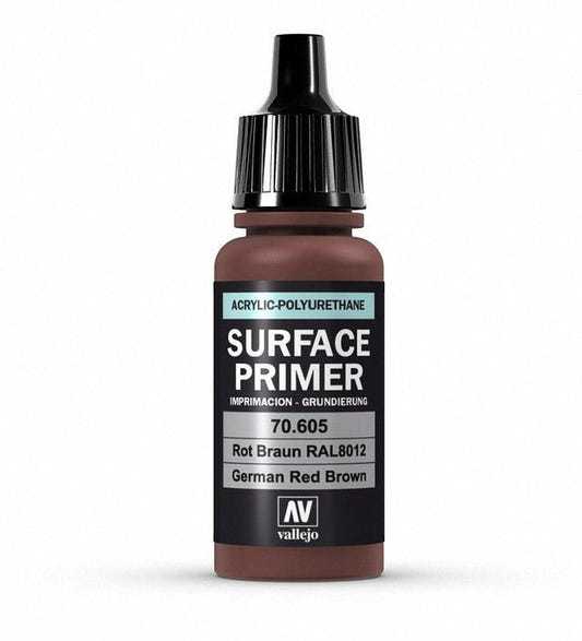 Vallejo Surface Primer Polyurethane - Primer German Red Brown (RAL 8012) 17ml bottle