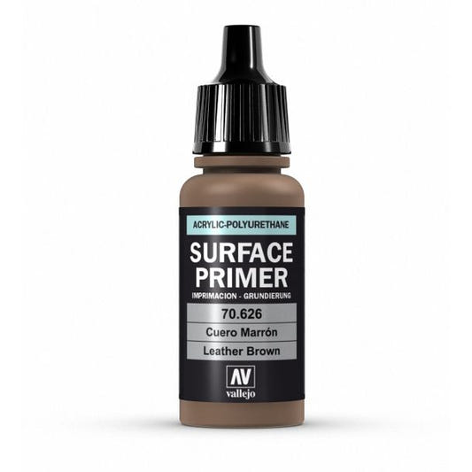 Vallejo Surface Primer Polyurethane - Primer Leather Brown 17ml bottle