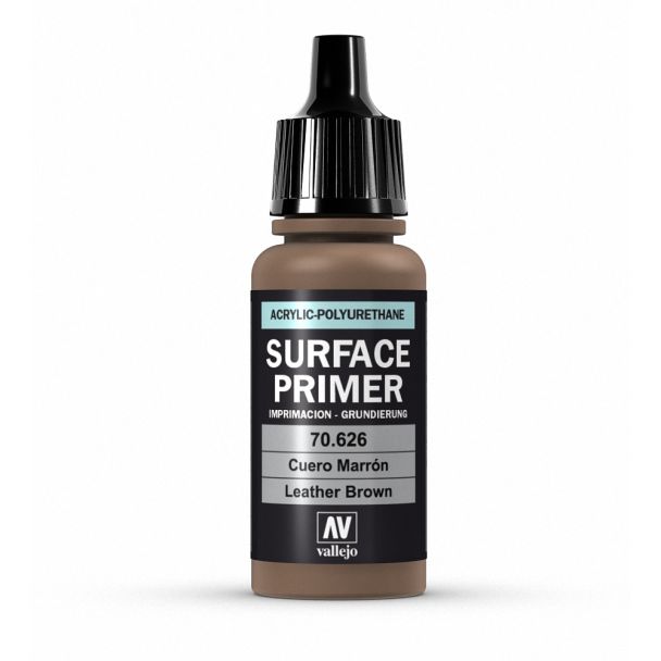 Vallejo Surface Primer Polyurethane - Primer Leather Brown 17ml bottle