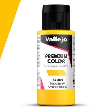 Vallejo Premium Color Premium Color 60ml - Basic Yellow 60ml airbrush paint bottle