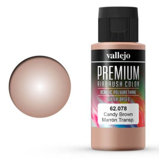 Vallejo Premium Color Premium Color 60ml - Candy Brown 60ml airbrush paint bottle