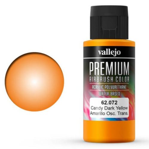Vallejo Premium Color Premium Color 60ml - Candy Dark Yellow 60ml airbrush paint bottle