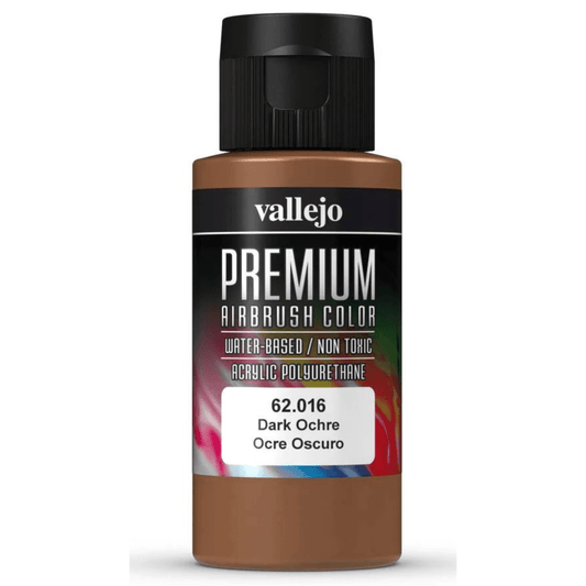 Vallejo Premium Color Premium Color 60ml - Dark Ochre 60ml airbrush paint bottle