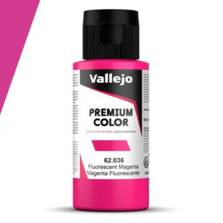Vallejo Premium Color Premium Color 60ml – Flourescent Magenta 60ml airbrush paint bottle
