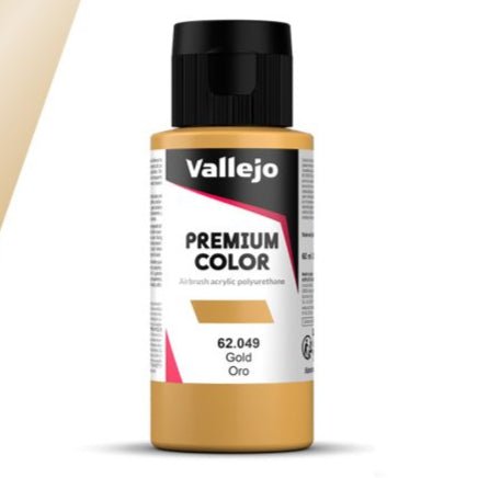Vallejo Premium Color Premium Color 60ml - Gold 60ml airbrush paint bottle