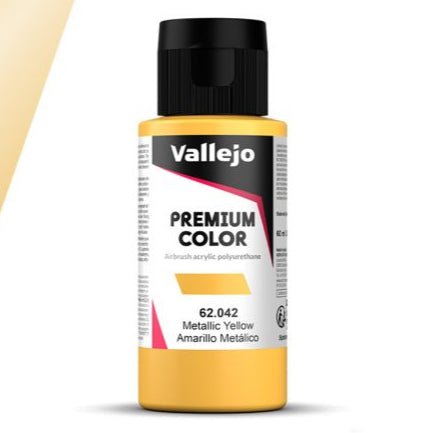 Vallejo Premium Color Premium Color 60ml – Metallic Yellow 60ml airbrush paint bottle