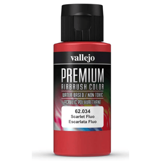 Vallejo Premium Color Premium Color 60ml - Scarlet Flourescent 60ml airbrush paint bottle