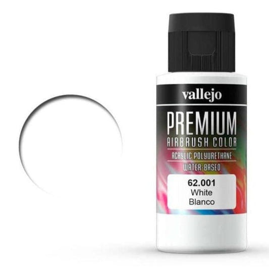 Vallejo Premium Color Premium Color 60ml - White 60ml airbrush paint bottle