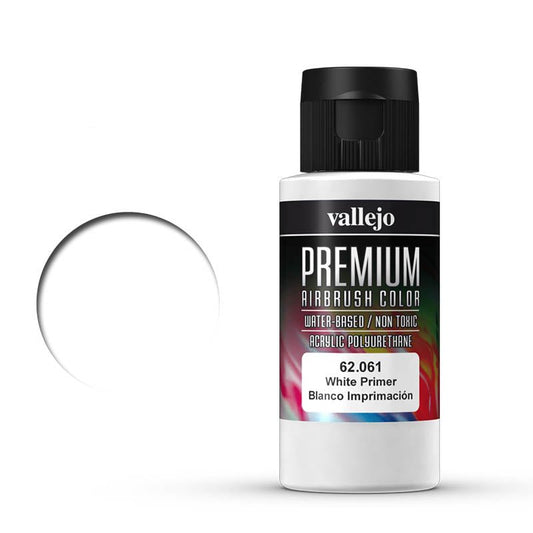 Vallejo Premium Color Premium Color 60ml - White Primer 60ml airbrush paint bottle