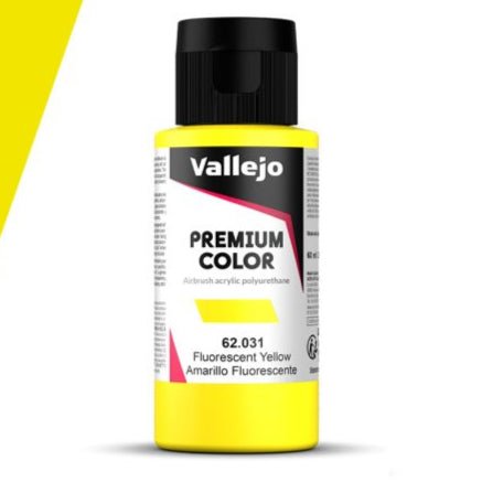 Vallejo Premium Color Premium Color 60ml - Yellow Flourescent 60ml airbrush paint bottle