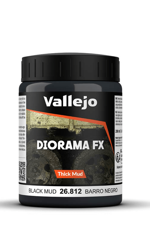 Vallejo Weathering Effects Weathering Effects 200ml - Black Thick Mud texture bottle