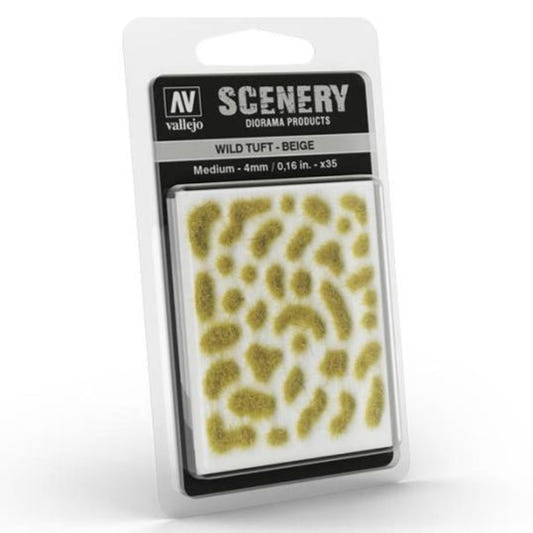 Vallejo Wild Tuft - Beige, Medium self-adhesive grass tufts for basing