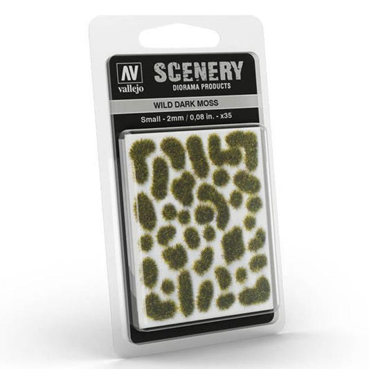 Vallejo Wild Tuft - Dark Moss, Small self-adhesive grass tufts for basing