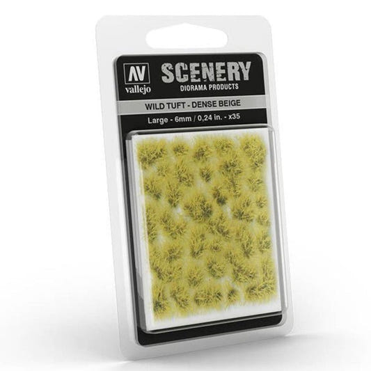 Vallejo Wild Tuft - Dense Beige, Large self-adhesive grass tufts for basing