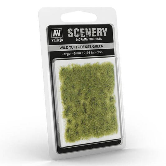 Vallejo Wild Tuft - Dense Green, Large self-adhesive grass tufts for basing