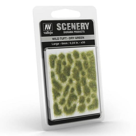 Vallejo Wild Tuft - Dry Green, Large self-adhesive grass tufts for basing