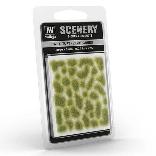 Vallejo Wild Tuft - Light Green, Large self-adhesive grass tufts for basing