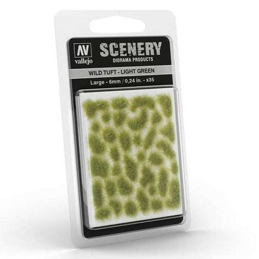 Vallejo Wild Tuft - Light Green, Large self-adhesive grass tufts for basing