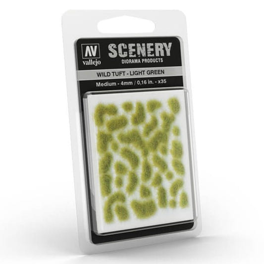 Vallejo Wild Tuft - Light Green, Medium self-adhesive grass tufts for basing