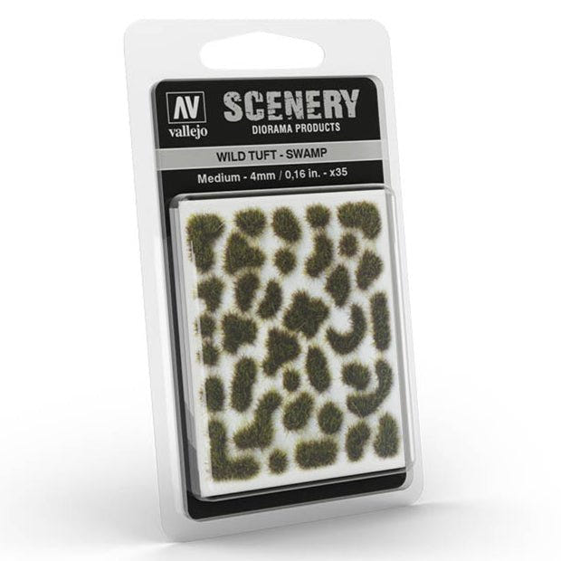 Vallejo Wild Tuft - Swamp, Medium self-adhesive grass tufts for basing