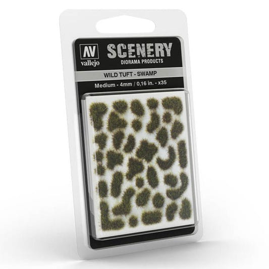 Vallejo Wild Tuft - Swamp, Medium self-adhesive grass tufts for basing