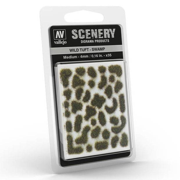Vallejo Wild Tuft - Swamp, Medium self-adhesive grass tufts for basing