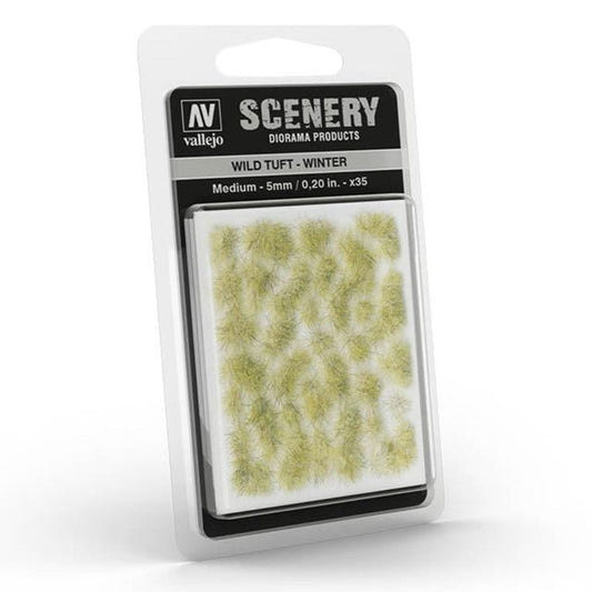 Vallejo Wild Tuft - Winter, Medium self-adhesive grass tufts for basing