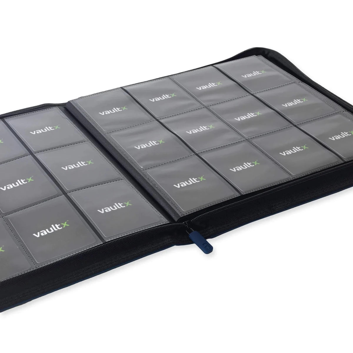VaultX Exo-Tec Zip Binder - 12 Pocket XL - Blue - Loaded Dice