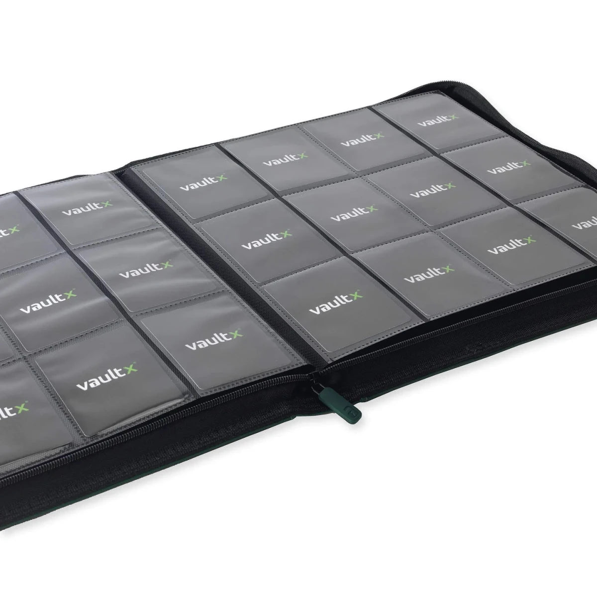 VaultX Exo-Tec Zip Binder - 12 Pocket XL - Green - Loaded Dice