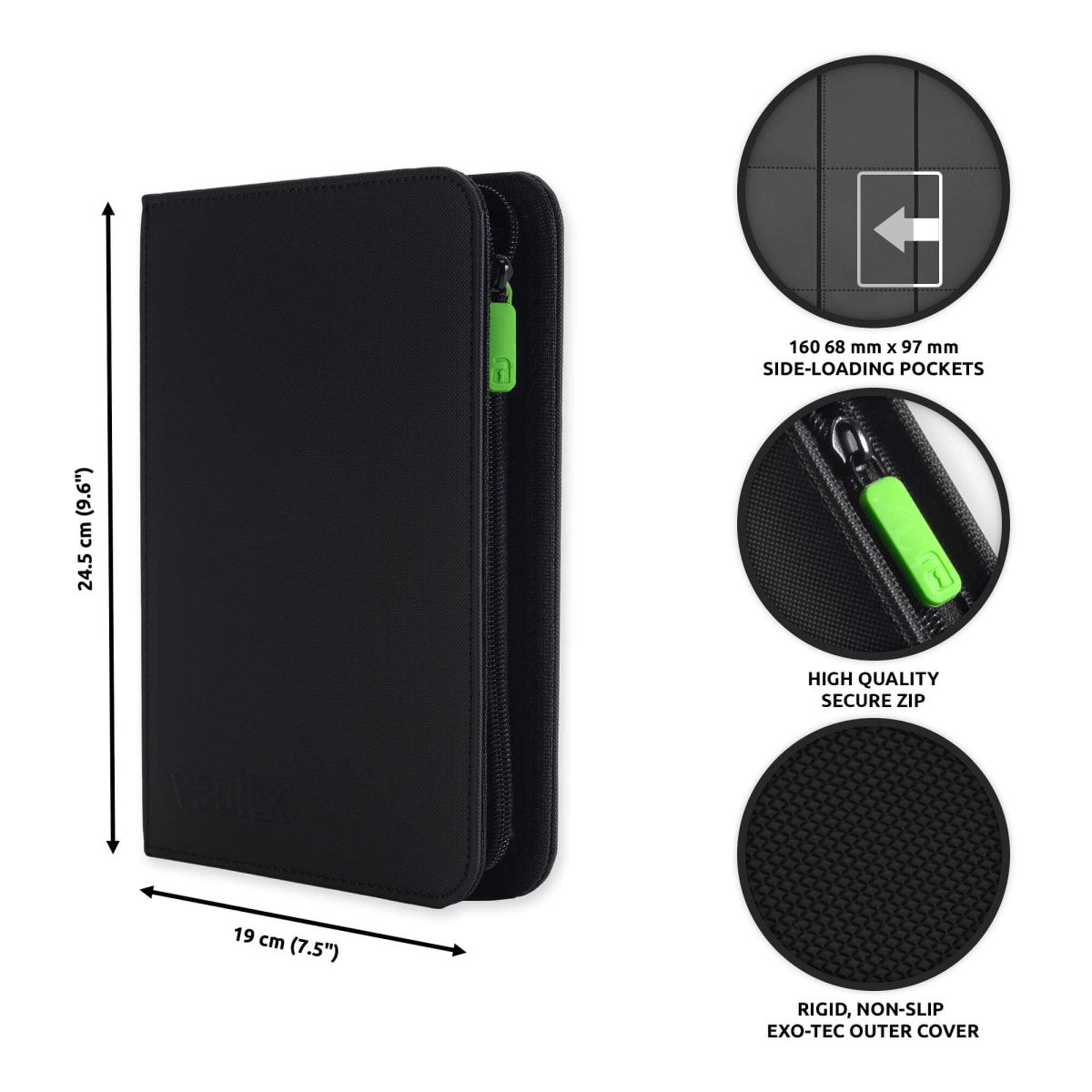 VaultX Exo-Tec Zip Binder - 4 Pocket - Loaded Dice