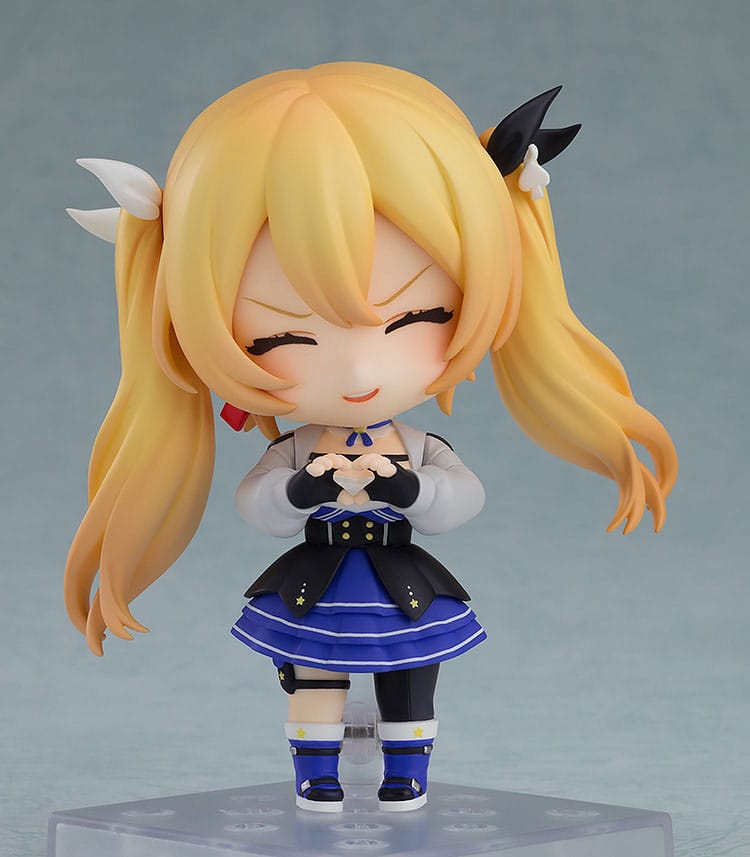 Dokibird Nendoroid with closed-eye smiling faceplate and hands held together in front
