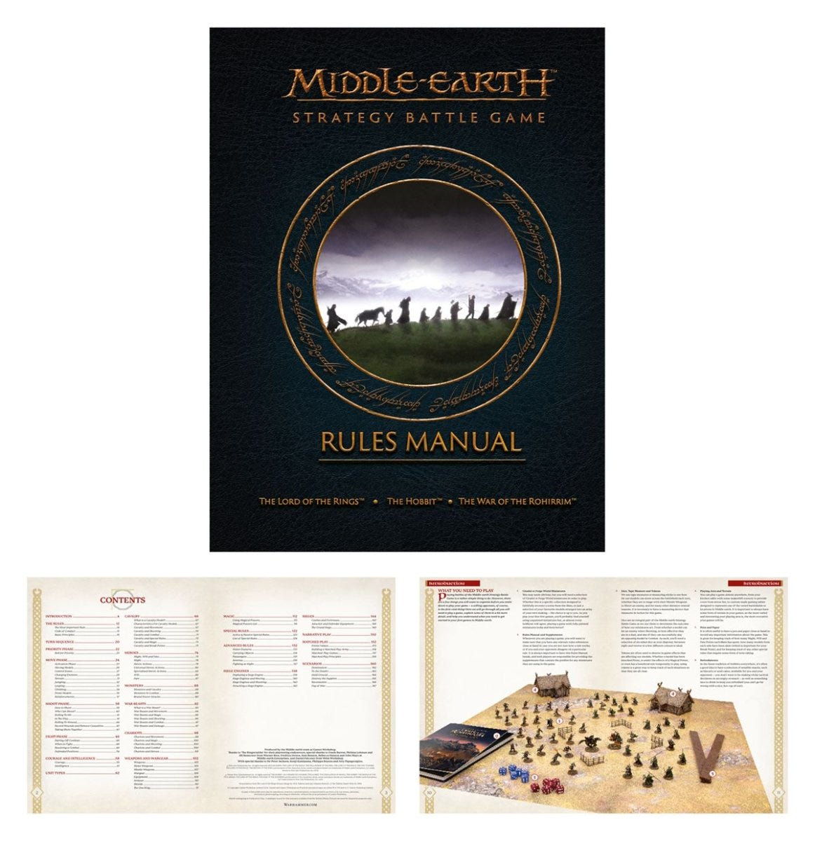 Middle-earth Strategy Battle Game Rules Manual cover and interior pages from Battle of Edoras