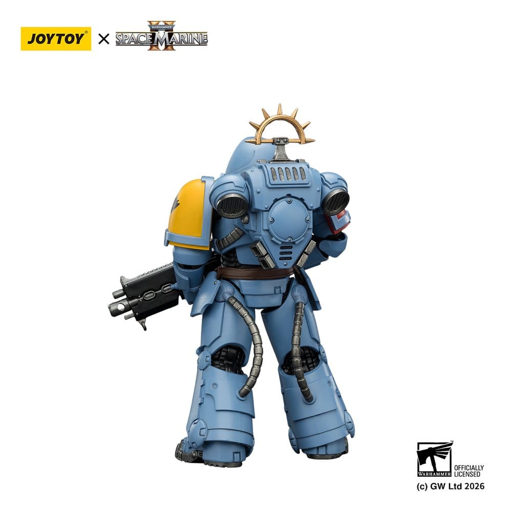 JoyToy Warhammer 40,000 Game Edition Space Wolves Heavy Intercessor figure, rear view, on white