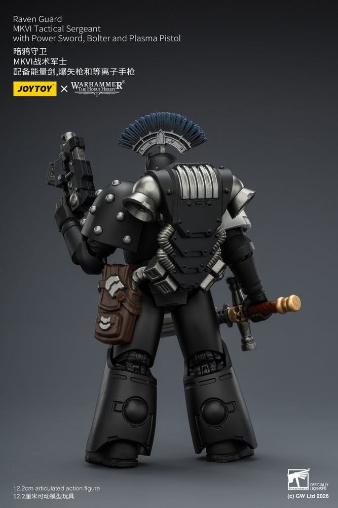 JoyToy Raven Guard MkVI Tactical Sergeant 12 cm action figure, back view showing backpack and holster