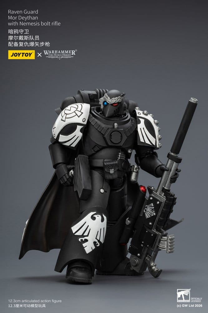 JoyToy Raven Guard Mor Deythan 12 cm action figure, standing with rifle held upright at side