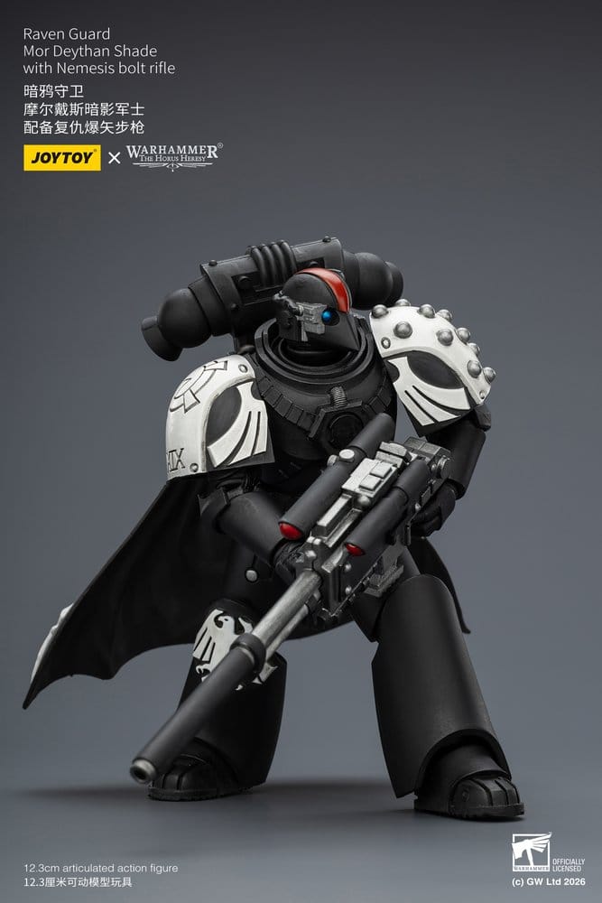 JoyToy Raven Guard Mor Deythan Shade 12 cm action figure, kneeling pose with rifle