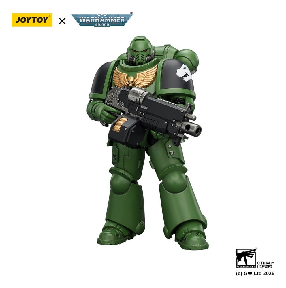 JoyToy Salamanders Intercessor 12 cm action figure, holding bolt rifle, front view, white background