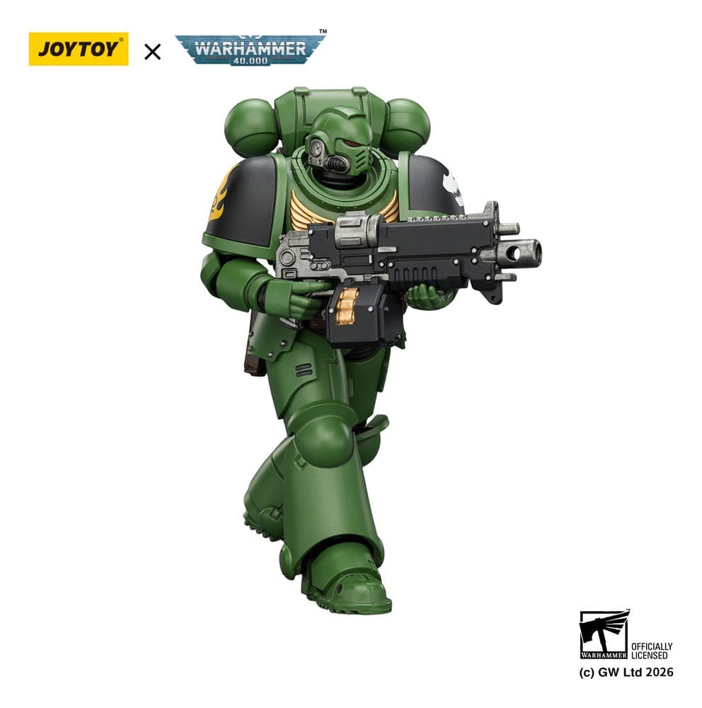 JoyToy Salamanders Intercessor 12 cm action figure, advancing with bolt rifle, angled view, white background