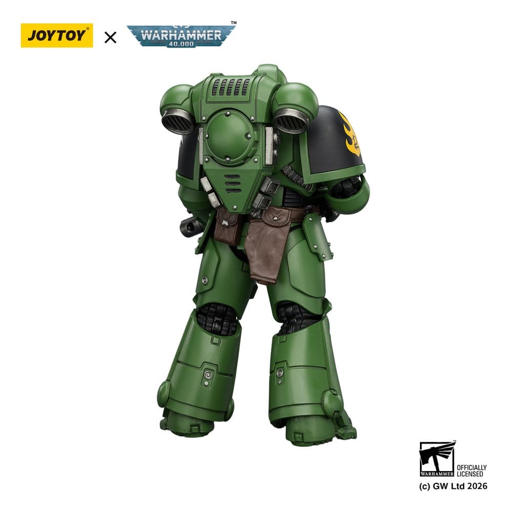 JoyToy Salamanders Intercessor 12 cm action figure, back view showing backpack and holster, white background
