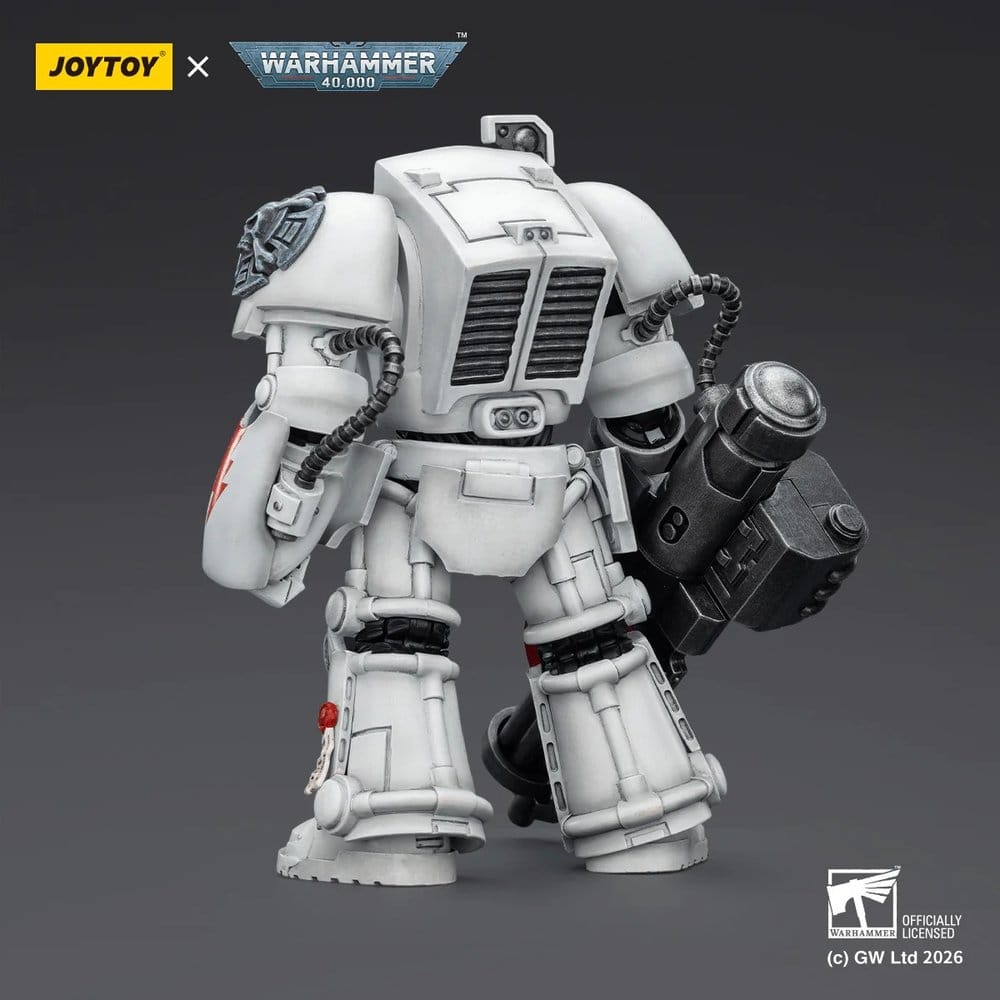 JoyToy White Scars Terminator 3 14 cm action figure, back view showing armour backpack
