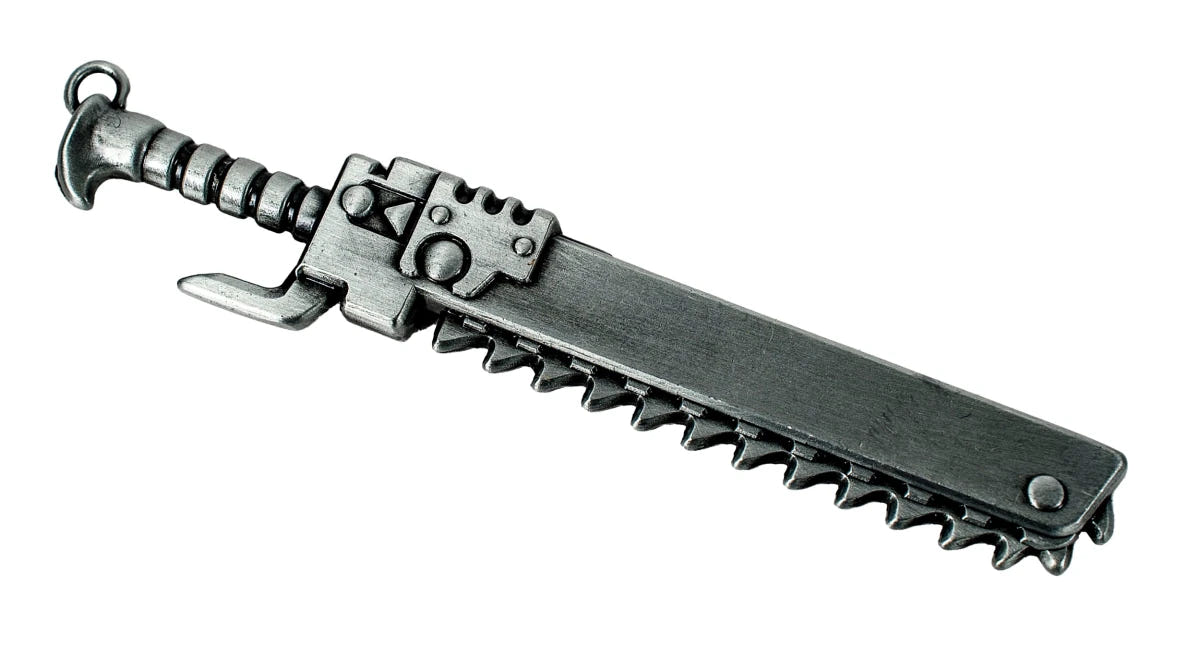 Adeptus Astartes chainsword bottle opener, reverse side view