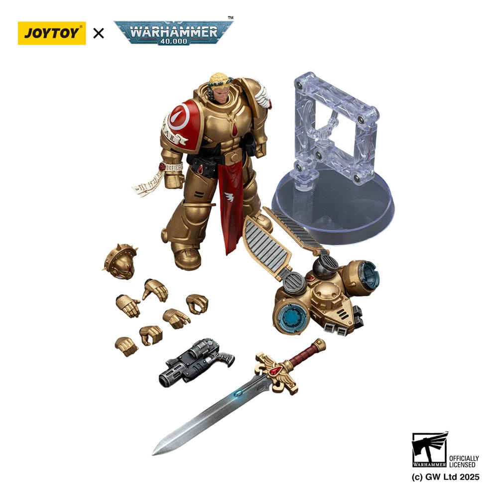 JoyToy Blood Angels Sanguinary Guard 1 20 cm, contents: sword, pistol, spare head, hands and flight stand, white background